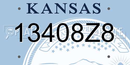 13408Z8 Kansas License Plate