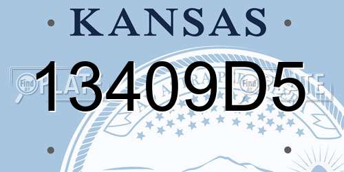 13409D5 Kansas License Plate