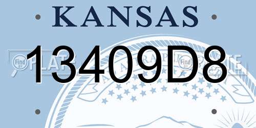 13409D8 Kansas License Plate