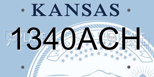 1340ACH Kansas License Plate