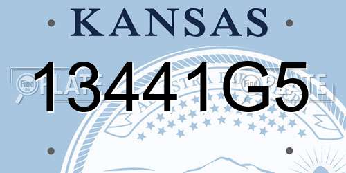 13441G5 Kansas License Plate
