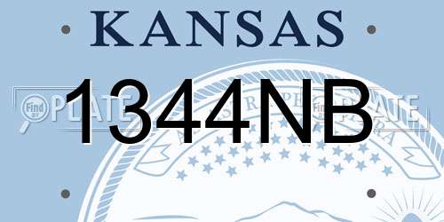 1344NB Kansas License Plate