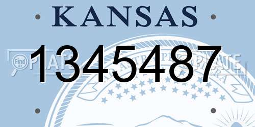 1345487 Kansas License Plate