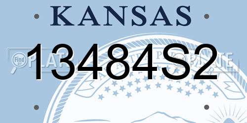 13484S2 Kansas License Plate