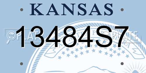13484S7 Kansas License Plate