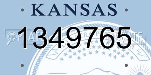 1349765 Kansas License Plate