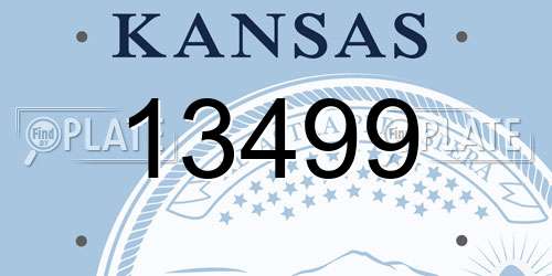 13499 Kansas License Plate