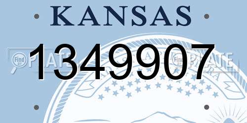 1349907 Kansas License Plate