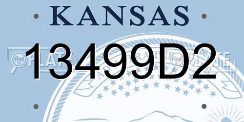 13499D2 Kansas License Plate