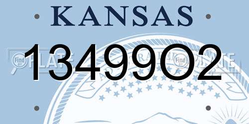 13499O2 Kansas License Plate