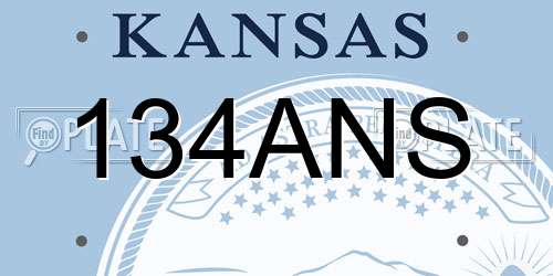 134ANS Kansas License Plate