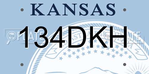 134DKH Kansas License Plate