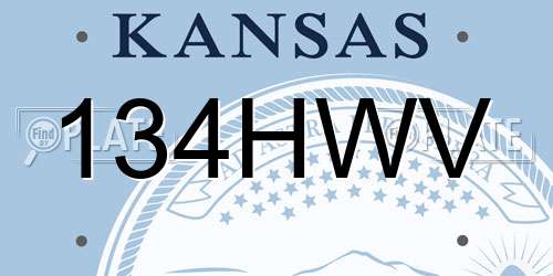 134HWV Kansas License Plate