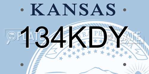 134KDY Kansas License Plate