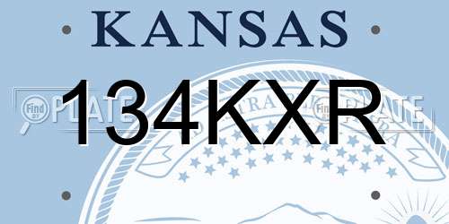 134KXR Kansas License Plate