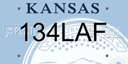 134LAF Kansas License Plate