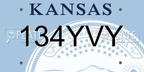 134YVY Kansas License Plate