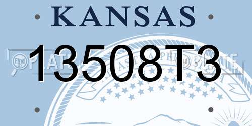13508T3 Kansas License Plate