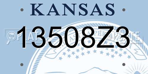 13508Z3 Kansas License Plate
