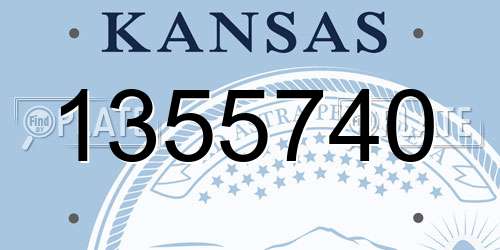 1355740 Kansas License Plate
