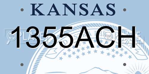 1355ACH Kansas License Plate