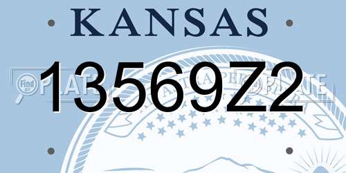 13569Z2 Kansas License Plate