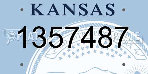 1357487 Kansas License Plate