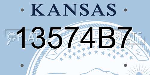 13574B7 Kansas License Plate