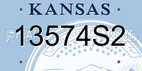 13574S2 Kansas License Plate