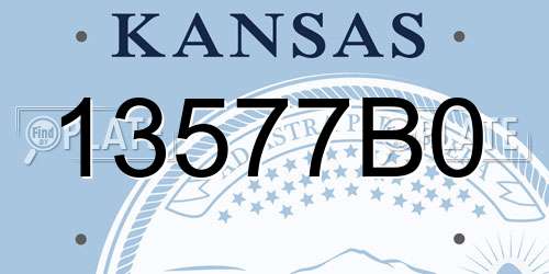 13577B0 Kansas License Plate