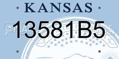13581B5 Kansas License Plate