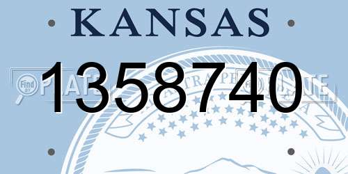 1358740 Kansas License Plate