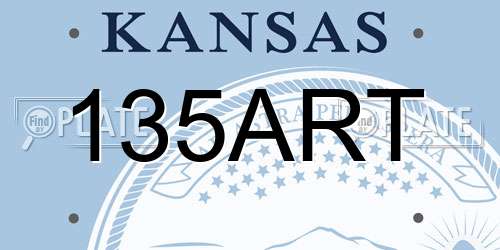 135ART Kansas License Plate