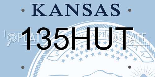 135HUT Kansas License Plate