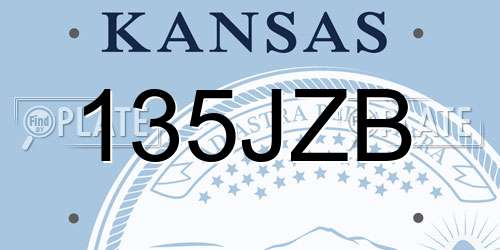 135JZB Kansas License Plate