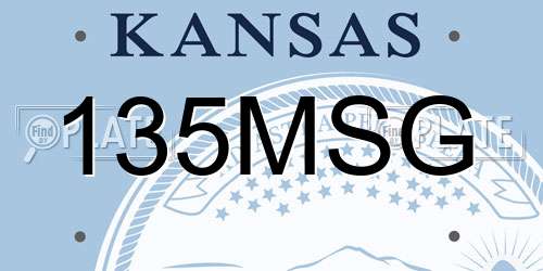 135MSG Kansas License Plate