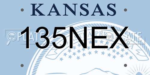 135NEX Kansas License Plate