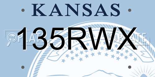 135RWX Kansas License Plate