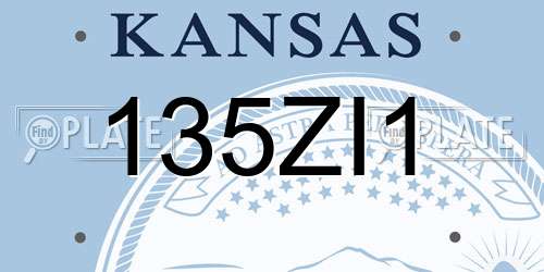135ZI1 Kansas License Plate