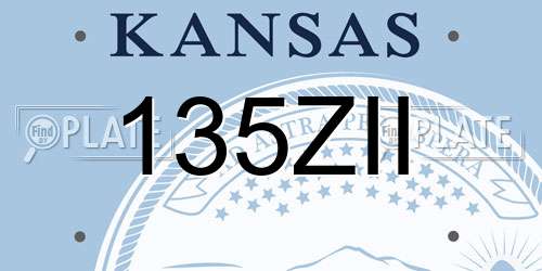 135ZII Kansas License Plate