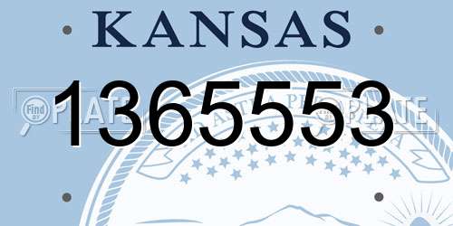 1365553 Kansas License Plate