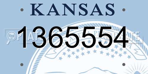 1365554 Kansas License Plate