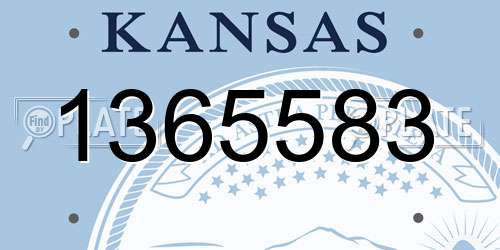 1365583 Kansas License Plate
