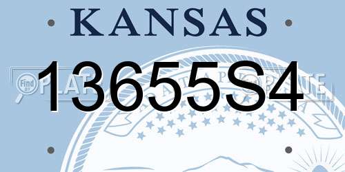 13655S4 Kansas License Plate