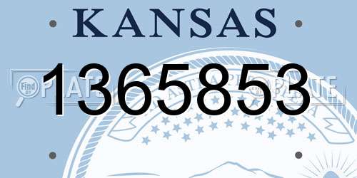 1365853 Kansas License Plate