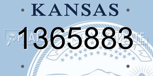 1365883 Kansas License Plate
