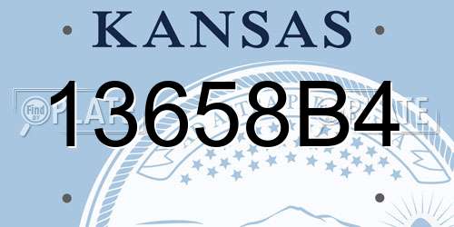 13658B4 Kansas License Plate