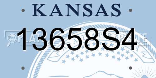 13658S4 Kansas License Plate