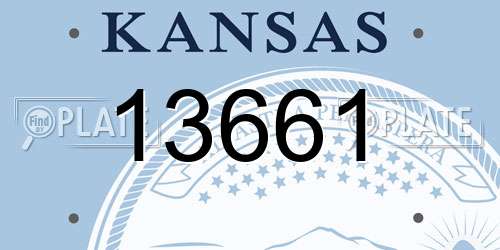 13661 Kansas License Plate