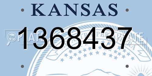 1368437 Kansas License Plate